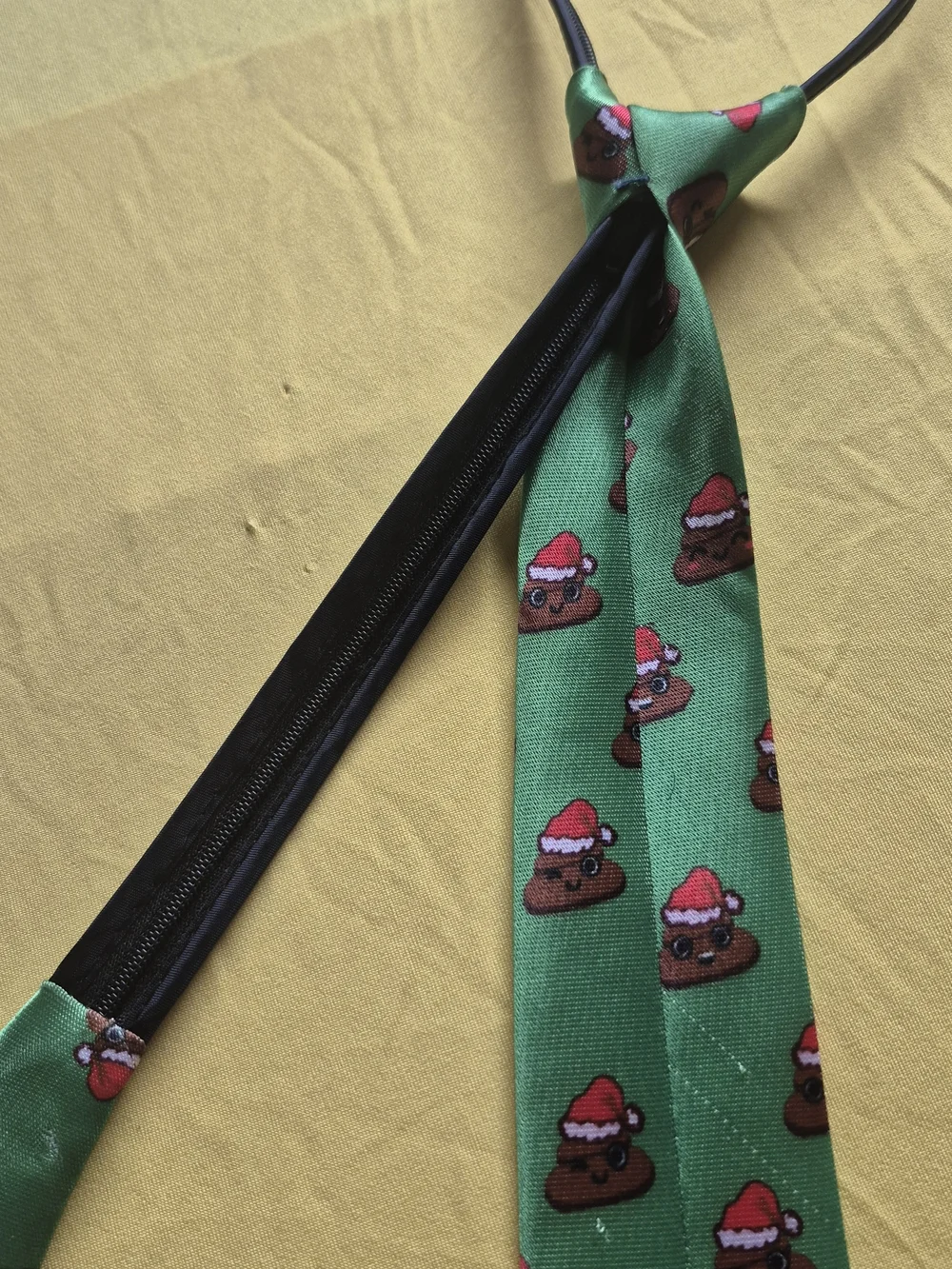 Novelty Green Holiday Poop Emoji Tie